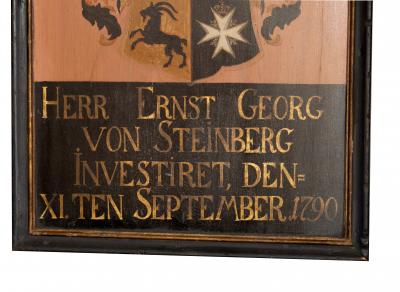 Three Commemorative German Armorial Paintings On Board