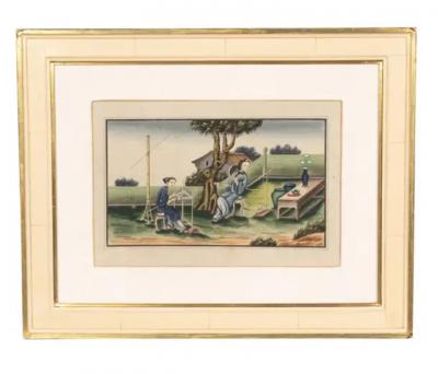 Three Framed Chinese Export Watercolors