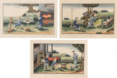 Three Framed Chinese Export Watercolors