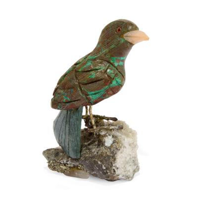 Three Gemstone and Hardstone Models of Exotic Birds