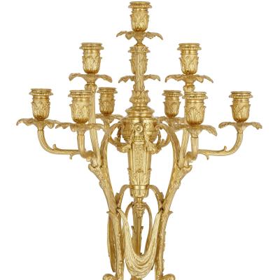 Three Graces three piece lapis and gilt bronze clock set