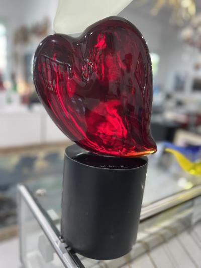 Three Hearts Murano Sculpture by A Barbaro