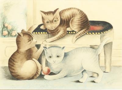 Three Kittens Playing