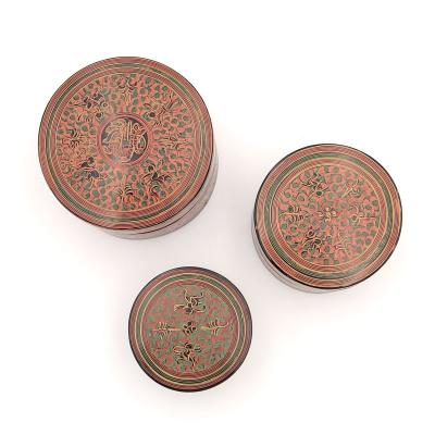 Three Lacquered Nesting Boxes Southeast Asia circa 1900