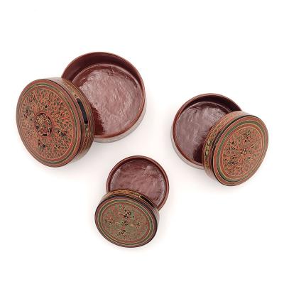 Three Lacquered Nesting Boxes Southeast Asia circa 1900