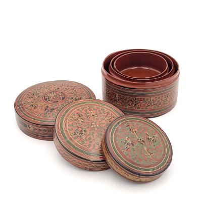 Three Lacquered Nesting Boxes Southeast Asia circa 1900