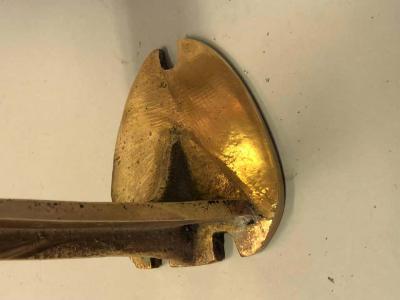 Three Large Italian Mid Century Modern Solid Brass Wall Sconces