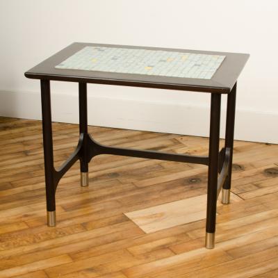 Three MCM nesting tables with tile inserts American in original condition