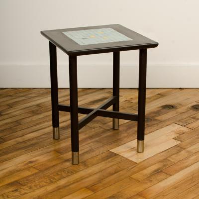 Three MCM nesting tables with tile inserts American in original condition