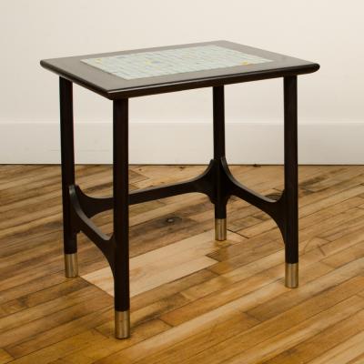 Three MCM nesting tables with tile inserts American in original condition
