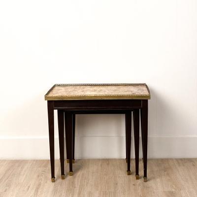 Three Nested Tables in Gilt Bronze and Marble