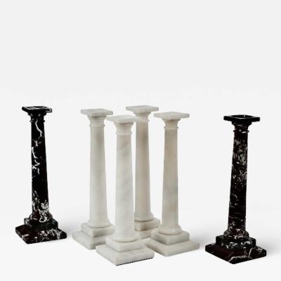 Three Pairs Large Marble Candlesticks