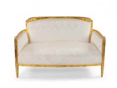 Three Piece French Art Deco White Star Living Room Set