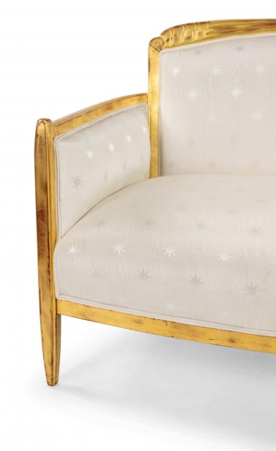 Three Piece French Art Deco White Star Living Room Set