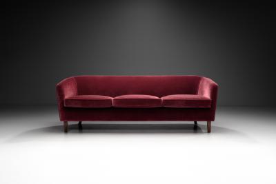 Three Seater Mid Century Sofa with Beech Legs Europe Mid 20th Century