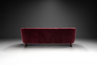 Three Seater Mid Century Sofa with Beech Legs Europe Mid 20th Century