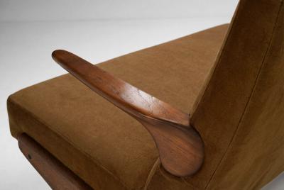 Three Seater Sofa in Brown Mohair Denmark 1950s