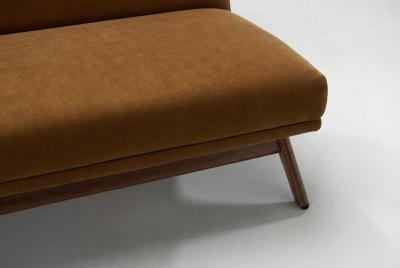 Three Seater Sofa in Brown Mohair Denmark 1950s