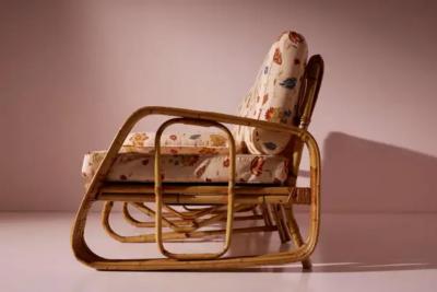 Three Seater Sofa in Wicker and Steam Bent Rattan Italy 1960s