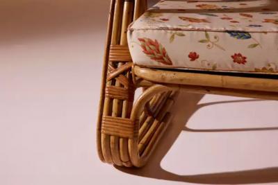 Three Seater Sofa in Wicker and Steam Bent Rattan Italy 1960s