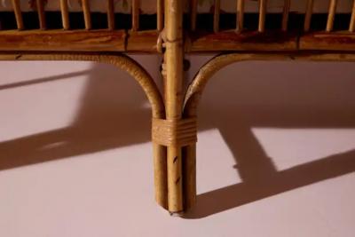 Three Seater Sofa in Wicker and Steam Bent Rattan Italy 1960s