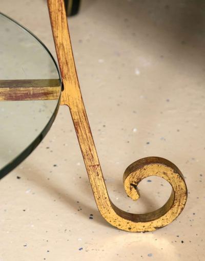 Three Tier Tall Wide Glass and Gilt Metal tag re Server Hollywood Regency Style