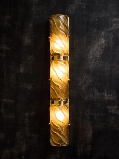 Three Tiers Murano Glass and Brass Wall Sconces