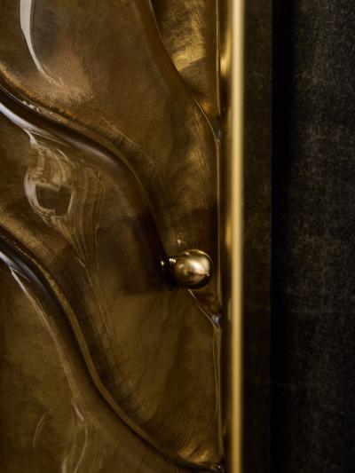 Three Tiers Murano Glass and Brass Wall Sconces
