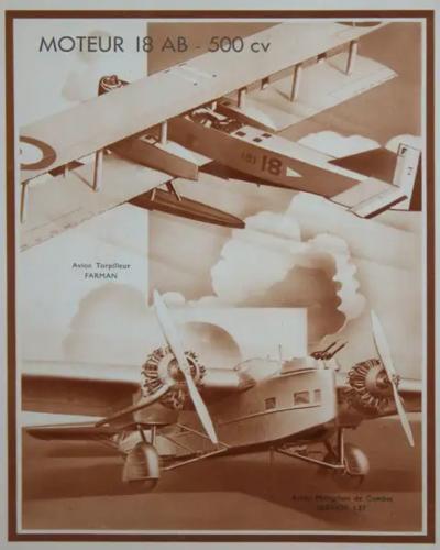 Three Unusual French Sepia Tone Lithographs of 1930s Airplanes