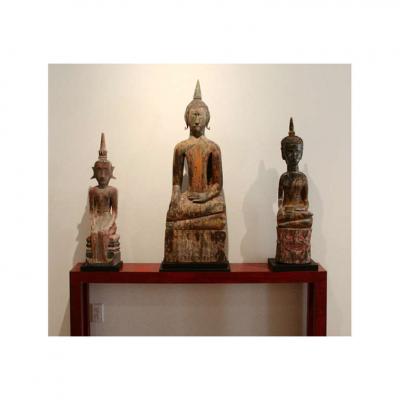 Three Village Buddha Statues from Laos