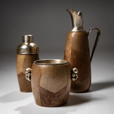 Three piece Bar Set by Aldo Tura Italy 1970s