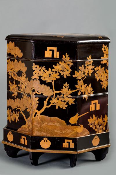 Three piece Lacquer and Wood Game Box Hokai 