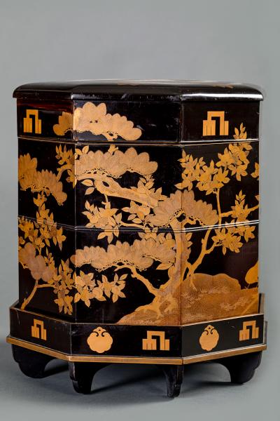 Three piece Lacquer and Wood Game Box Hokai 