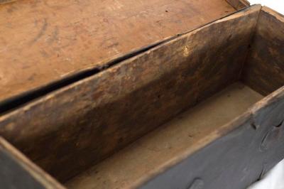 Tibetan Black Wood Leather Iron Trunk