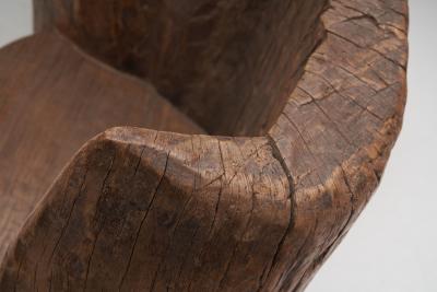 Tibetan Carved Wood T te a T te Love Seat Tibet 19th century