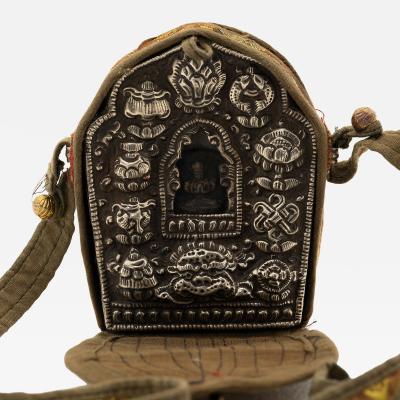 Tibetan Gau Traveling Shrine with Silk Case
