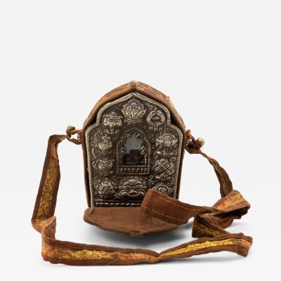 Tibetan Gau Traveling Shrine with Silk Case
