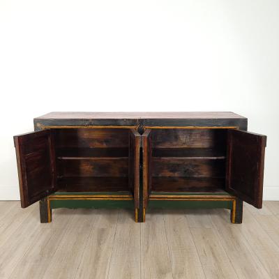 Tibetan Painted Four Door Cabinet 19th Century