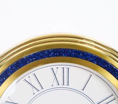Tiffany Co Gilt Bronze and Marble Desk Clock circa 1960