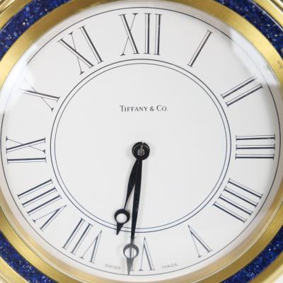 Tiffany Co Gilt Bronze and Marble Desk Clock circa 1960