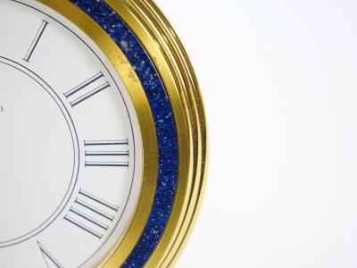 Tiffany Co Gilt Bronze and Marble Desk Clock circa 1960