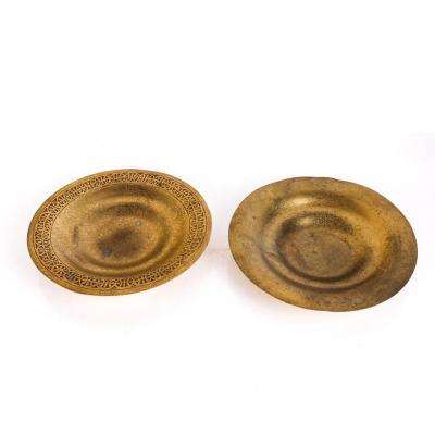 Tiffany Co New York Gilt Brass Decorative Pair of Plate