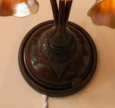 Tiffany Studios A Fine Pair of 3 Light Wall Sconces by Tiffany Studios