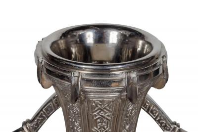 Tiffany Studios A Magnificent Pair of Silvered Bronze Alhambra Vases by Tiffany Studios