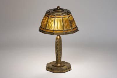 Tiffany Studios Abalone Linenfold Desk Lamp