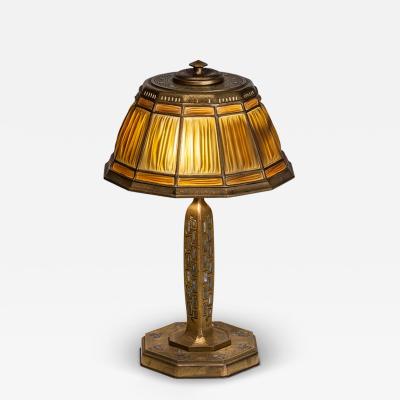 Tiffany Studios Abalone Linenfold Desk Lamp