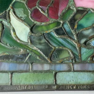Tiffany Studios Antique Tiffany Studios Floor Lamp with Peony Border