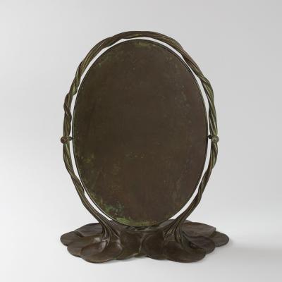 Tiffany Studios Bronze Lily Pad Mirror by Tiffany Studios