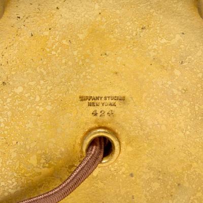 Tiffany Studios Desk Lamp Gilt Brass Bell Shaped Shade Model 424 circa 1910