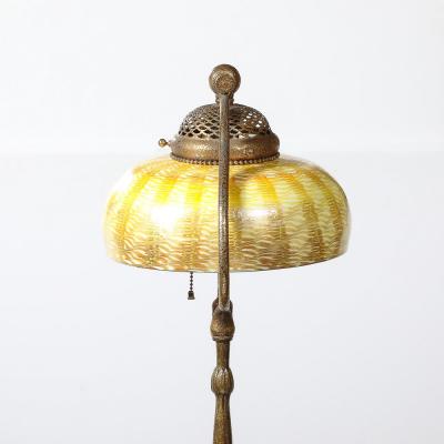 Tiffany Studios Documented Tiffany Studios 425 Bronze Dore Bell Floor Lamp W Favrile Shade